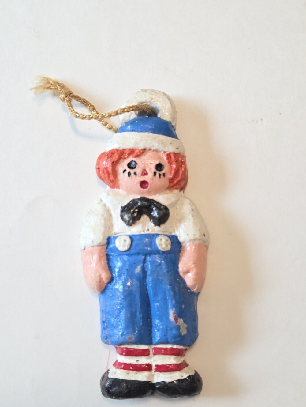 Vintage Raggedy Andy Sailor Boy Wooden Hand Painted Hanging Ornament